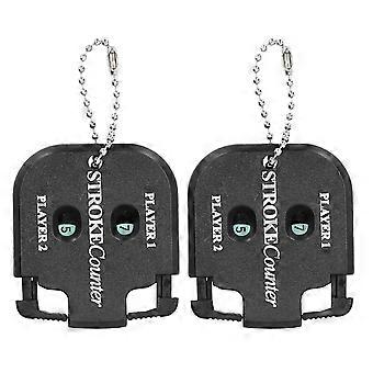 2pcs Portable Golf Score Counter Mini Golf Stroke Shot Score Counter Med nøkkelring