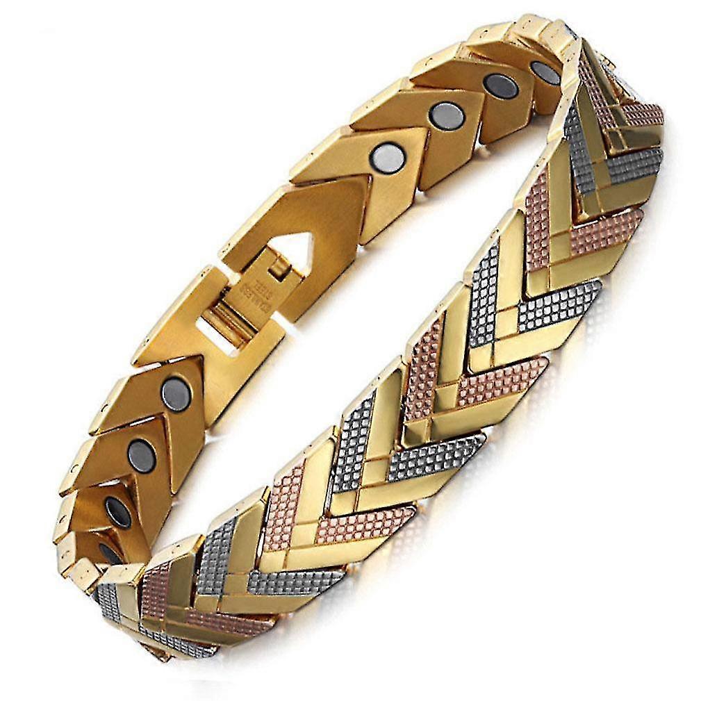 rustfritt stål magnet armbånd gull plating