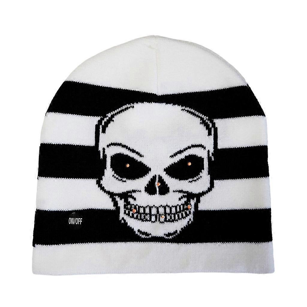 Handgemachte Winter Beanie Hut Strickmütze mit LED Licht Perlen Casual Walking Hut