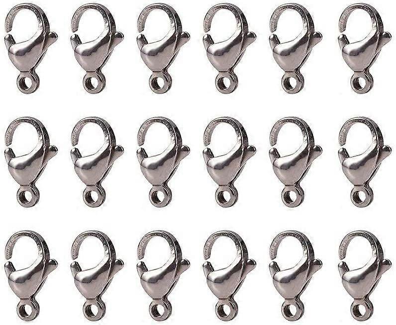 100 Pcs 304 Stainless Steel Lobster Claw Clasps Cord End 13x8mm for Jewelry Making