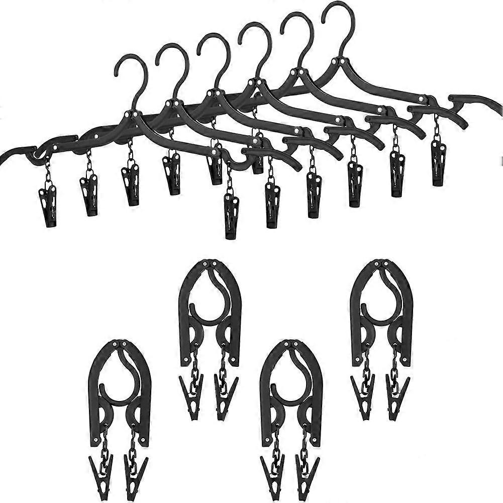 Foldbar rejsebøjle Foldbar tøjbøjle med klip Bærbart rejsetøjstativ