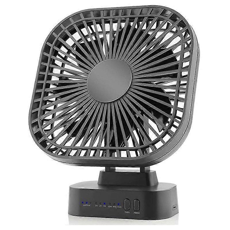 Desktop Mini Rechargeable USB Fan with Timer Foldable 3 Speed 7 Leaf Portable Quiet Fan for Office Outdoor Camping