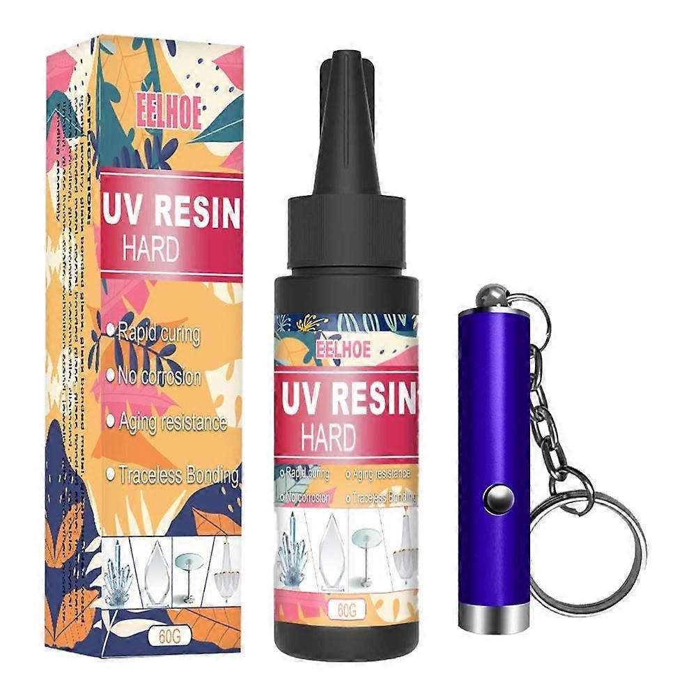 UV Resin Kit Crystal Clear Hard Glue Ultraviolet Curing Resin Glue for Resin Mold Casting Coating with Tool Kit