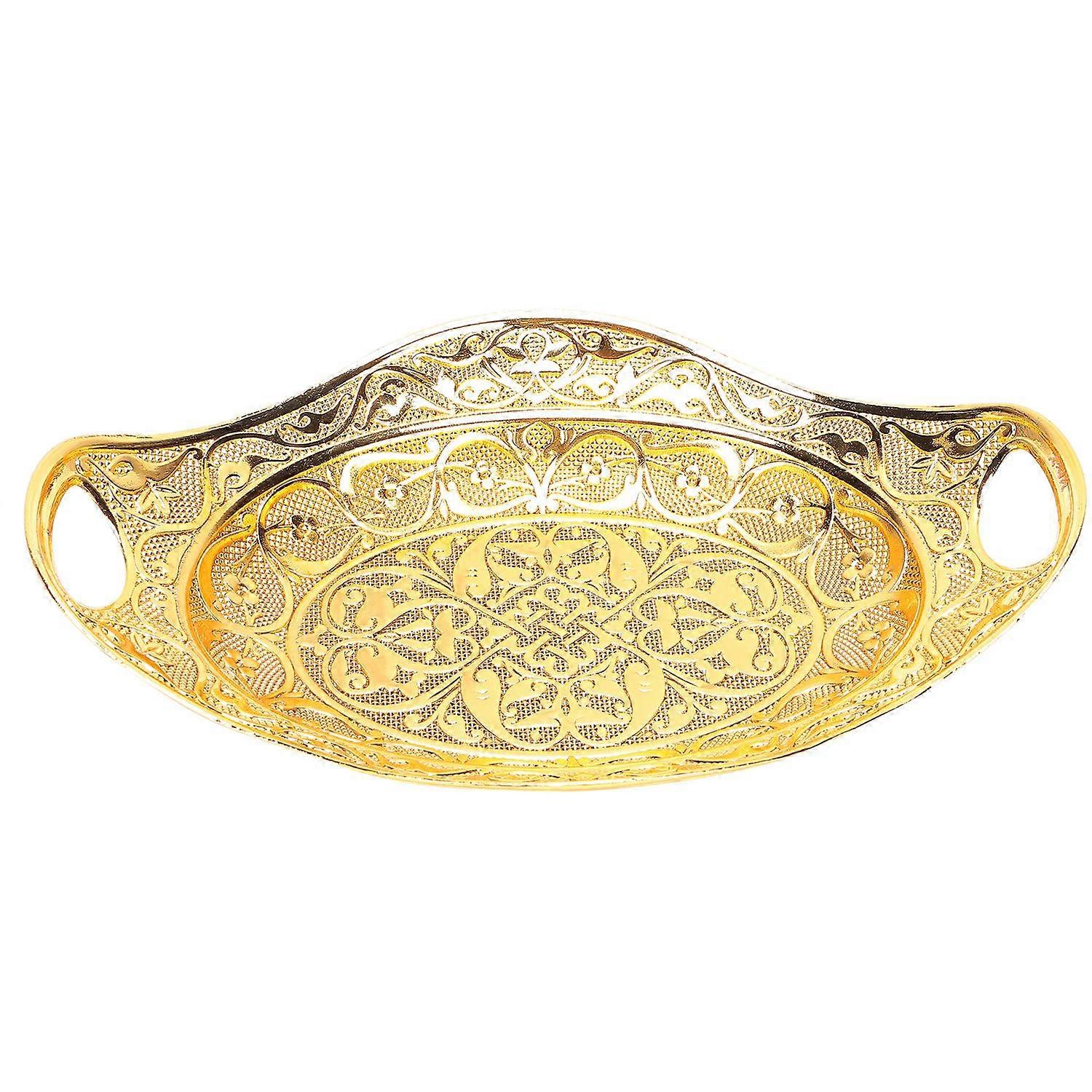 Fruit Tray Oval Peafowl Grain Auriculate Zinc Alloy Gifts for Birthdays New Years Anniversaries Part