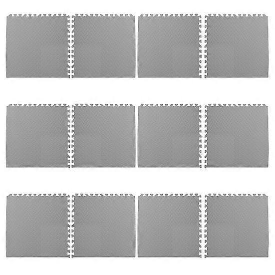 12Pcs Extra Thick Yoga Mat High Density EVA Foam Interlocking Floor Tile Home Gym Fitness Exercise Pad Cushion Workout Equipment
