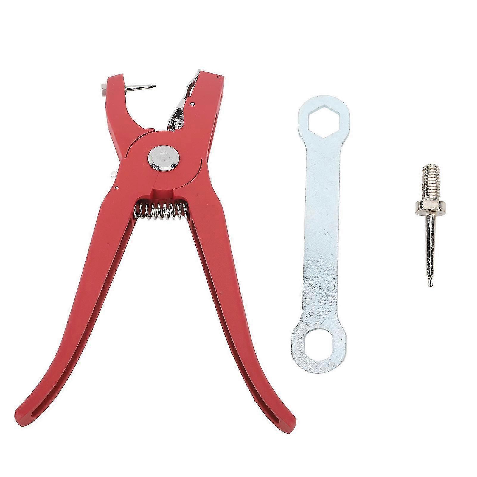 Livestock Ear Tag Pliers Red Ergonomic Anti Slip Handle Effort Saving Ear Tag Applicator For Pigs Goats Cattle Sheep