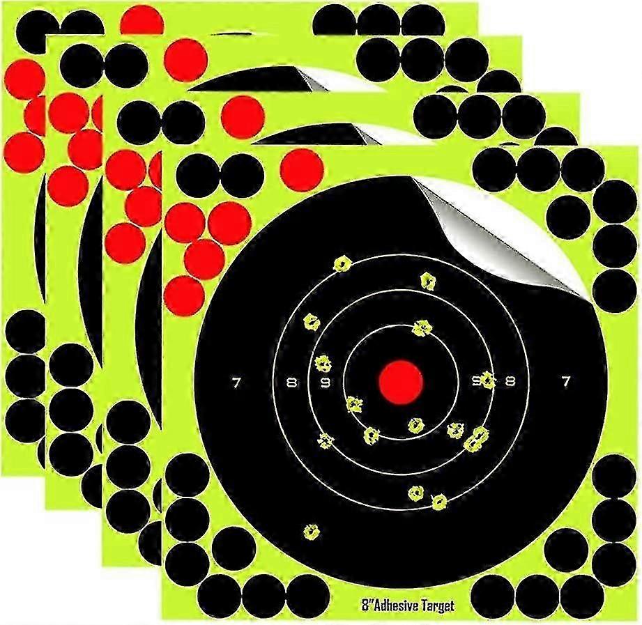 Pacote com 25 alvos de tiro autoadesivos de 8 polegadas, explosão de respingos com amarelo fluorescente