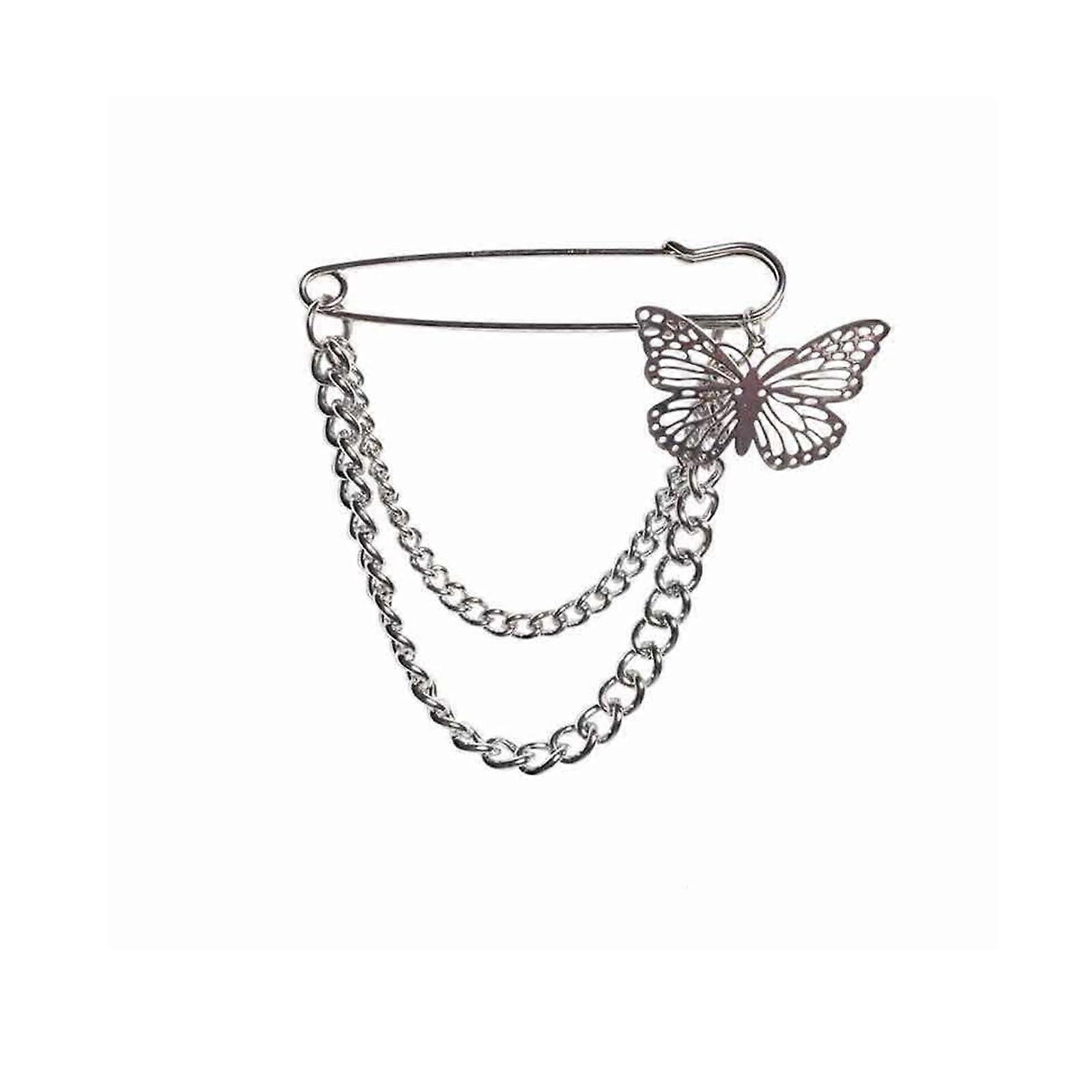Silver butterfly brooch for women