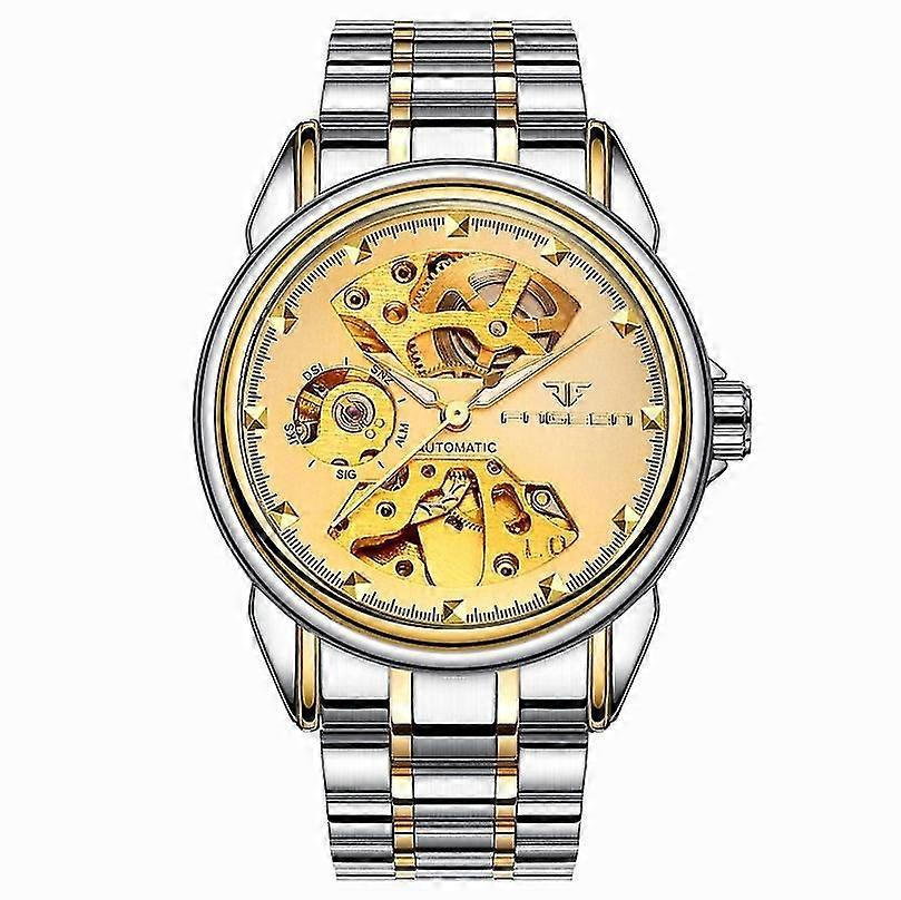 Fngeen 8818 Men Automatic Mechanical Watch Between Gold Gold Surface