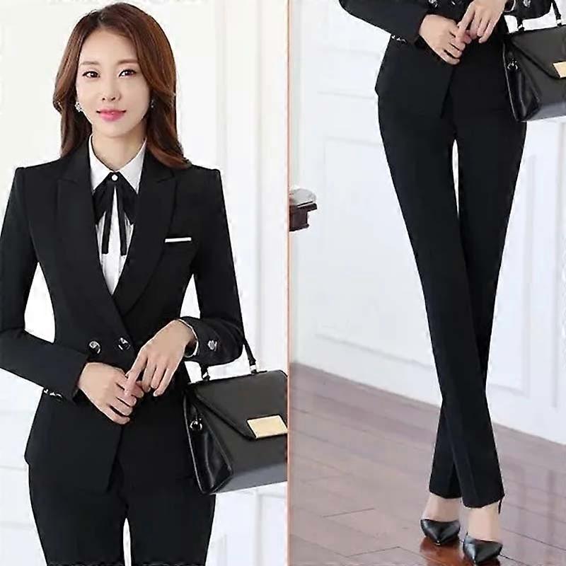 Slim Blazer Suits Women Business Wear Two-Piece Blazer + Suit Pants 2023 New Fashion Temperament Work Clothes Tooling Spring and Autumn