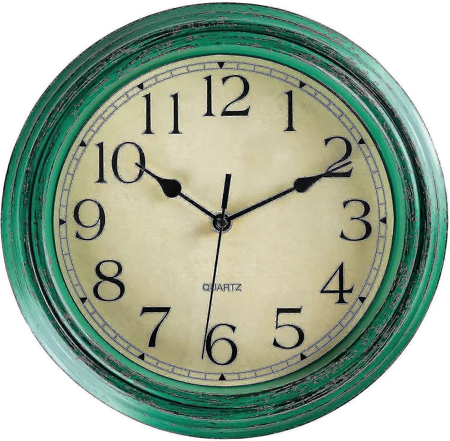 Horloge murale à quartz rétro silencieuse sans tic-tac (12 pouces)