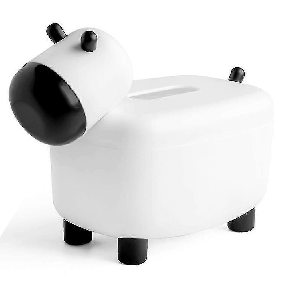 Cute Tissue Box Holders Cow Shape Decorative With Toothpick Dispenser