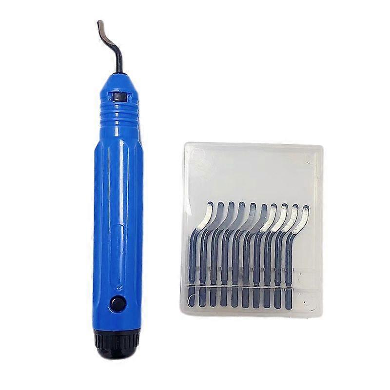 Deburrer Deburring Tool, Manual Deburring Tool, 360 Rotatable Deburr Blades, Burr Remover with 10 NB1100 Replacement Blades, for 3D Printing Plastic