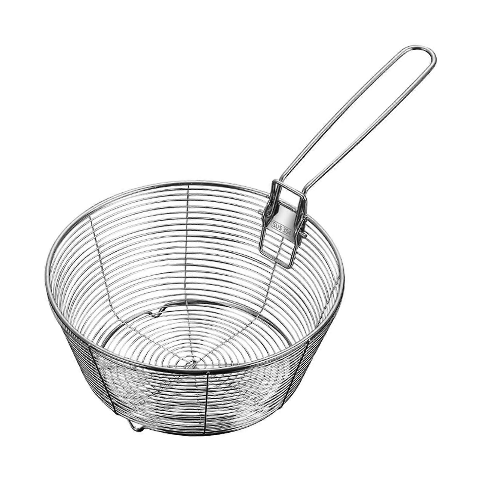 Frying Basket Food Strainer Steaming Draining Mesh Skimmer Noodle Colander for