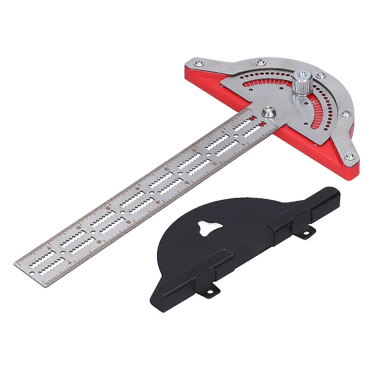 Woodworker Edge Ruler Protractor Stainless Steel Angle Measuring Tool Carpenter Accessory25.4cm / 10in