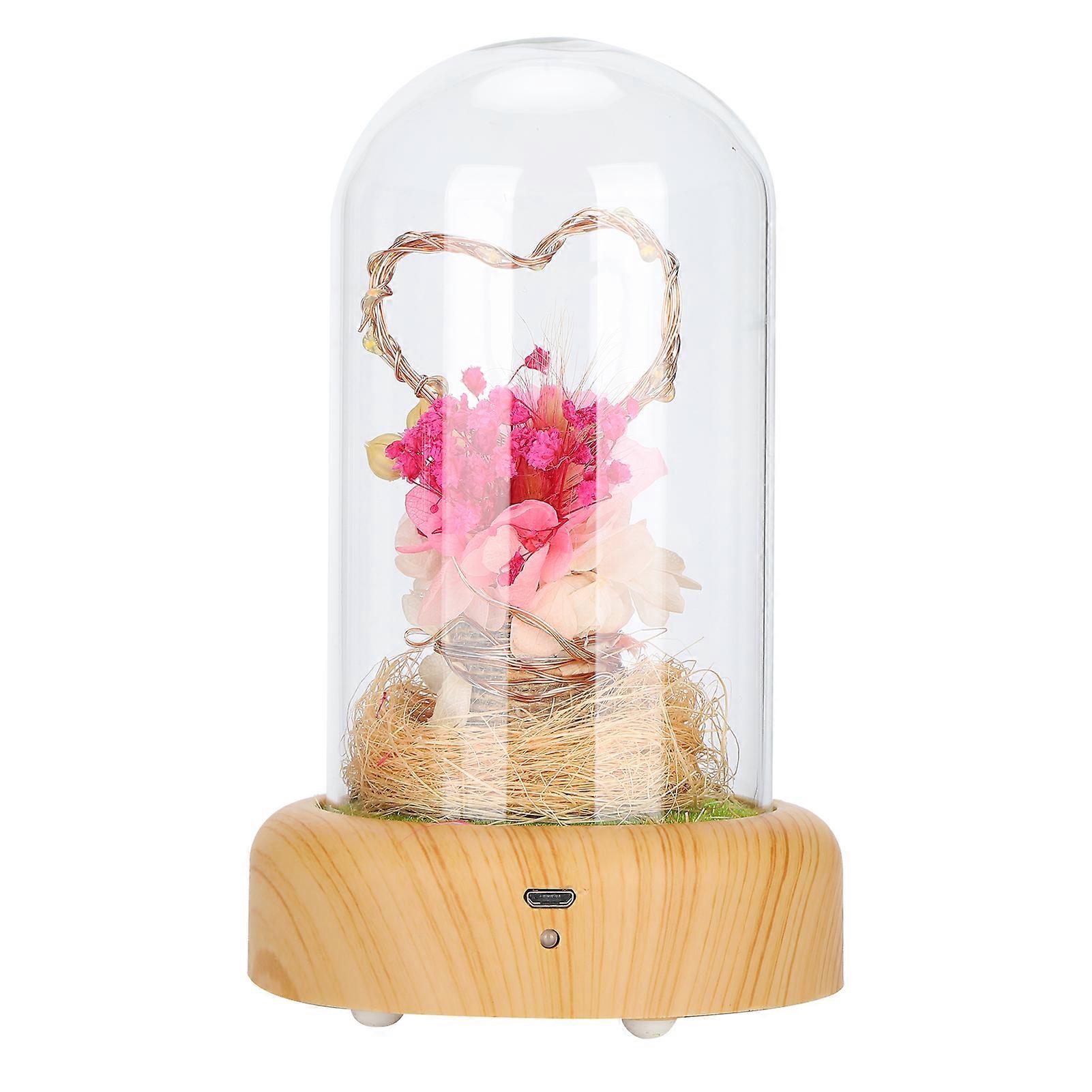 Artificial Flower Bluetooth Speaker with USB Charging Night Lamp and Dome Cover for Home Decor and Special Occasions
