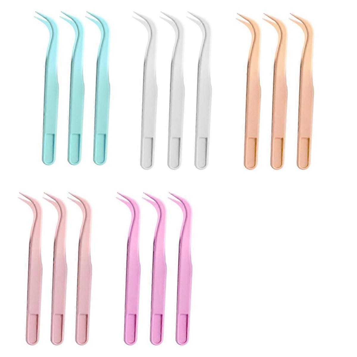 15 PCS Plastic Tweezers for Kids, Craft Tweezers, Suitable for DIY Production of Jewelry Beads, Ani
