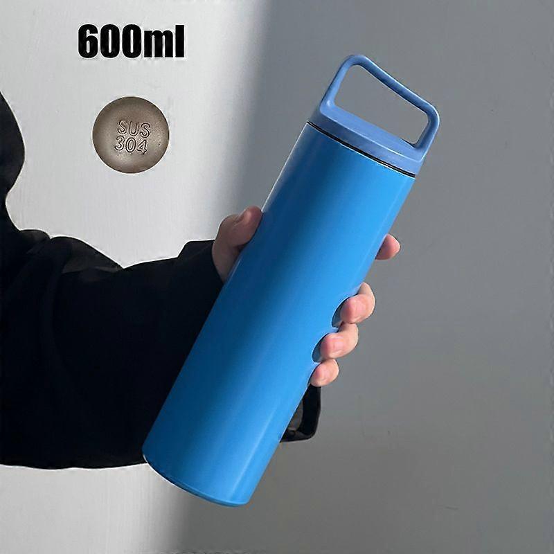 Leak Proof Water Bottle 20oz,Insulated Double Walled Stainless Steel Thermos Bottles for Men,Women-Blue