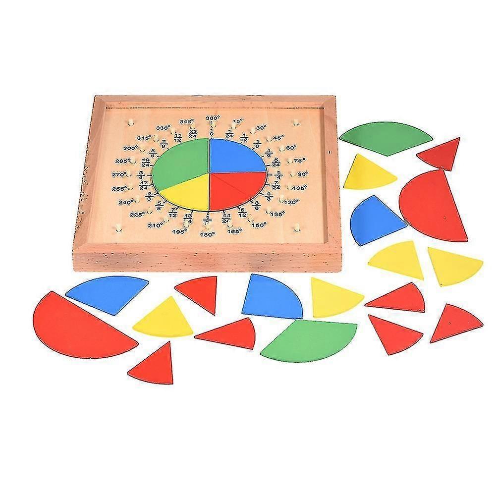 創造的な木製円形数学分数ゲーム子供の教育玩具を教える子供