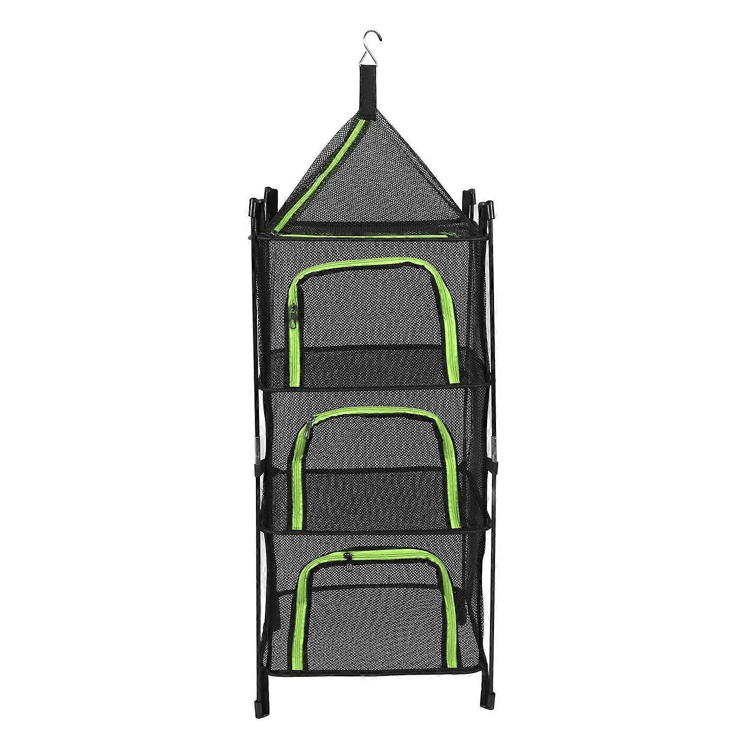 Hanging Drying Mesh Foldable 4 Layer Multifunctional Thickened Hanging Mesh Net for Clothes Fish Gre