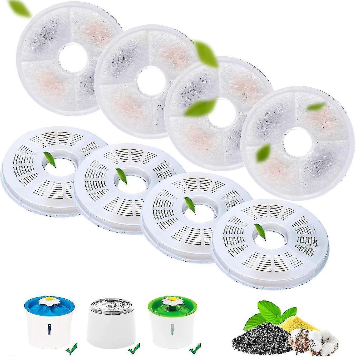 6/8-pack Catit-kompatibla kattfontänfilter, hållbart byte av vattenpump