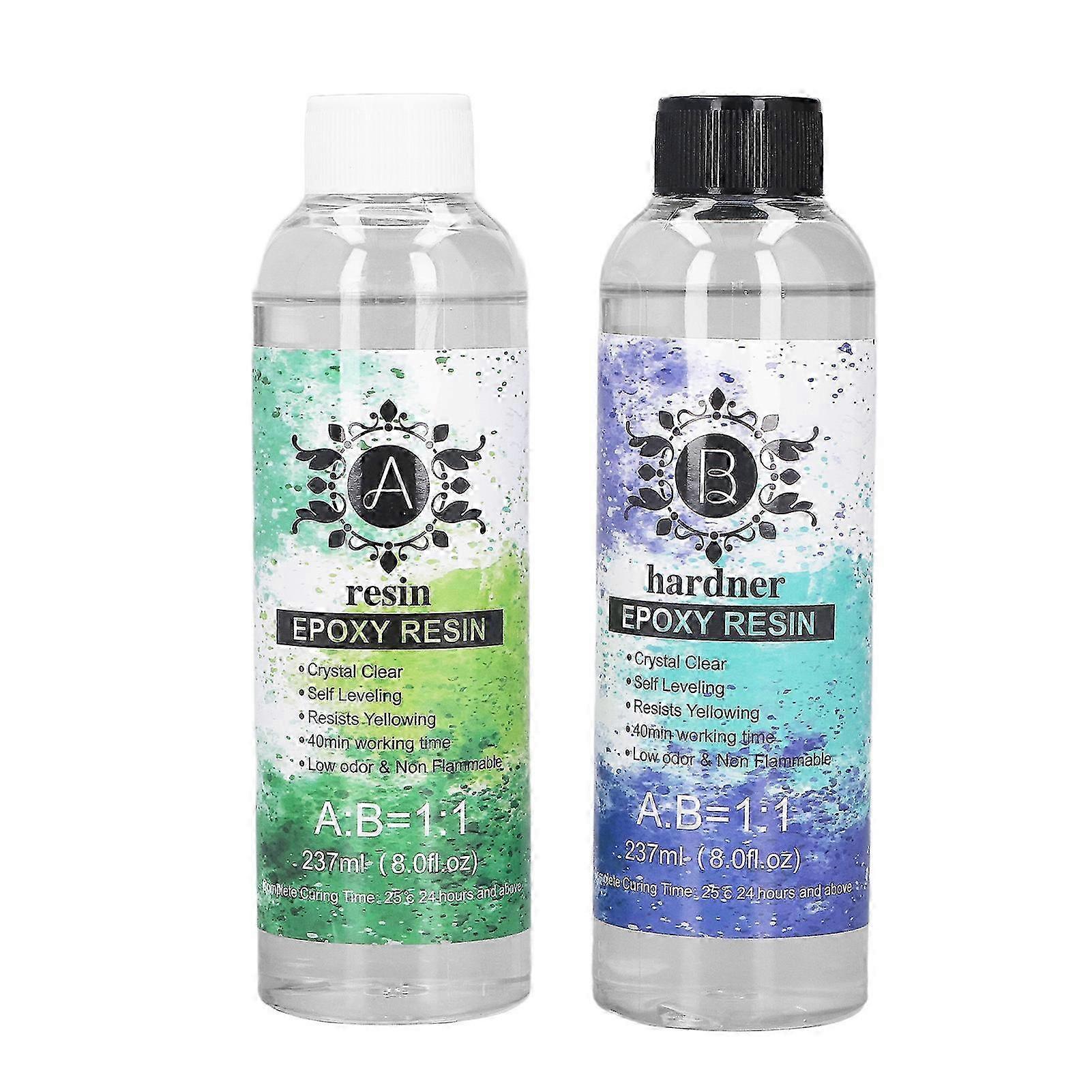 AB Glue Crystal Clear Epoxy Resin Kit Casting Coating Easy Mix for River Table Tops DIY Molds