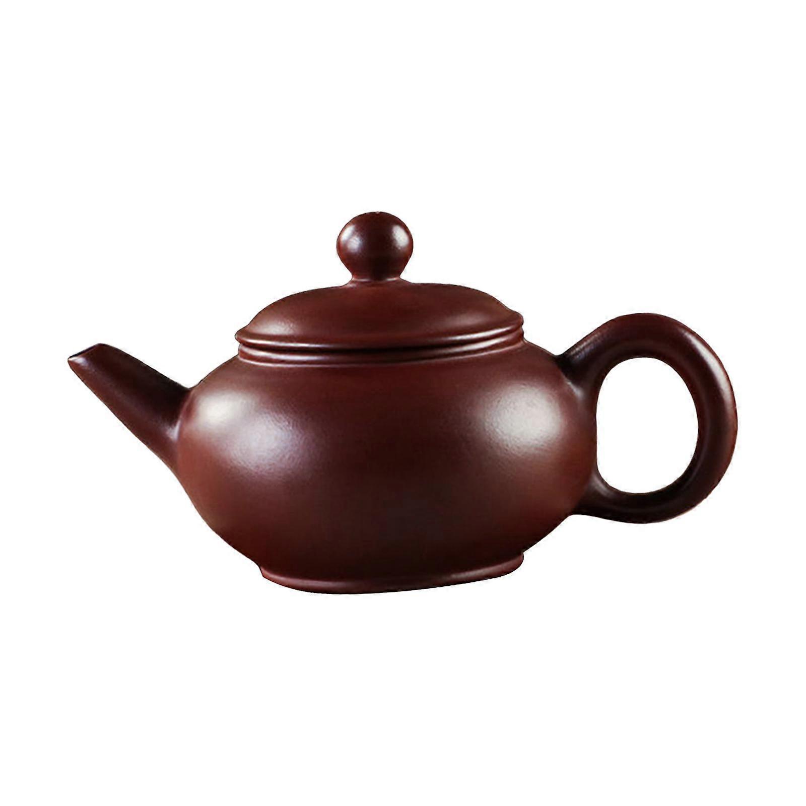 Purple Clay Teapot Elegant Design with Lid and Handle Handmade Traditional