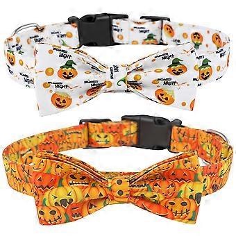 Bowtie Design for Pets, Superior Material Adjustable Dog Collar, Durable Polyester with Safety Buckle, Comfortable Soft Nylon, Halloween Theme