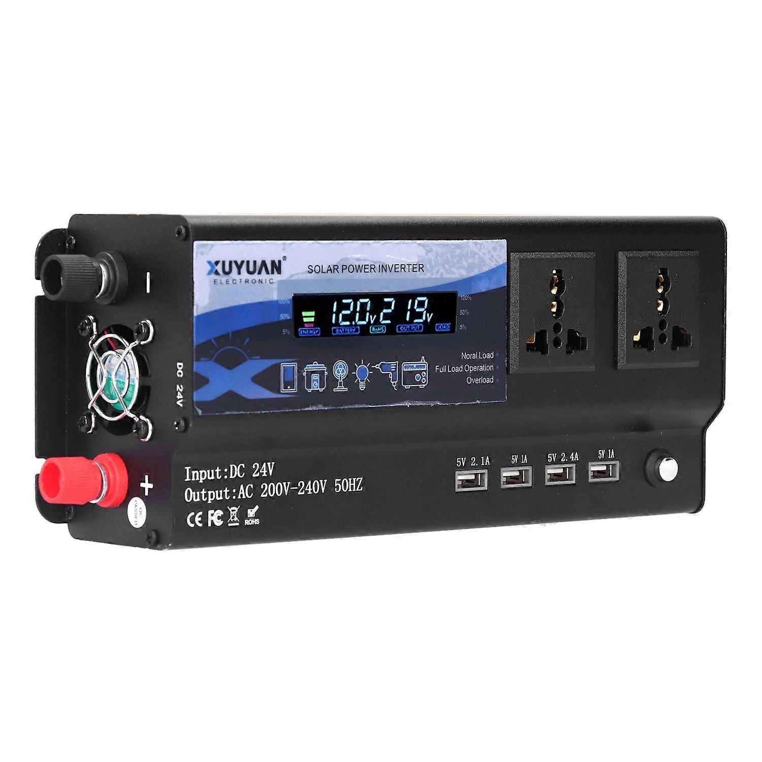 6000W Peak Car Inverter Modification Sine Wave Charging Converter 2 USB 2 Type C with LED Colorful L