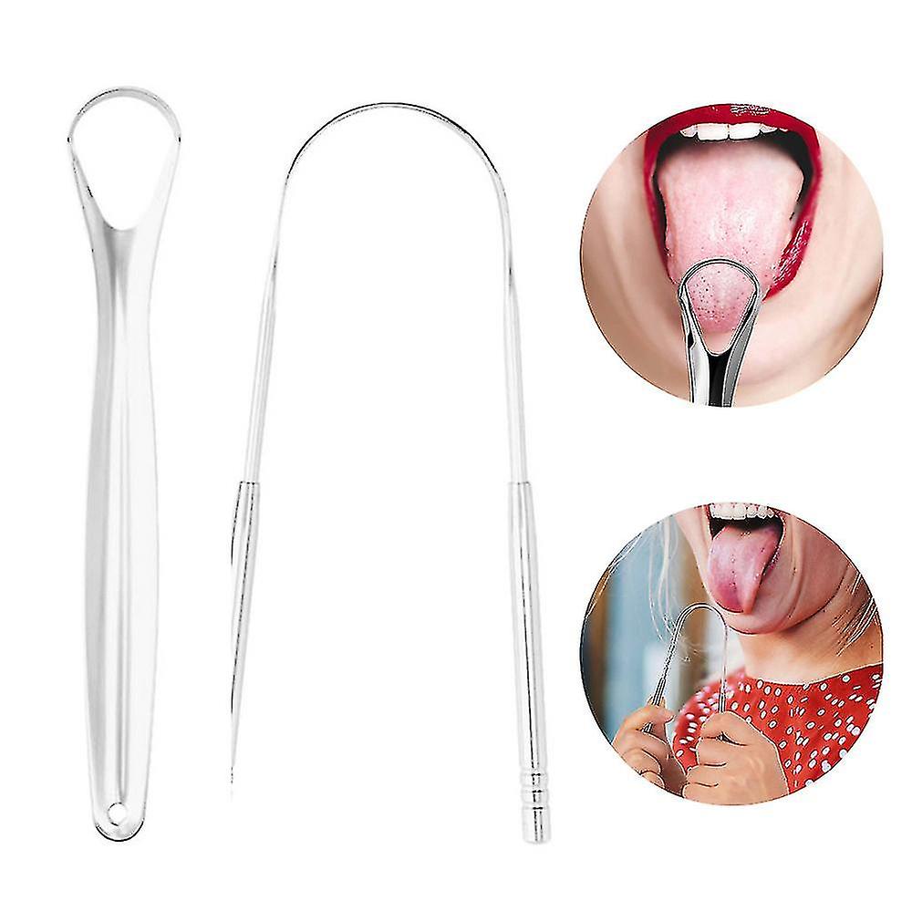 2 adet Dil Sıyırıcı Set Paslanmaz Çelik Ağız Temizleyici Diş Bakım Aracı