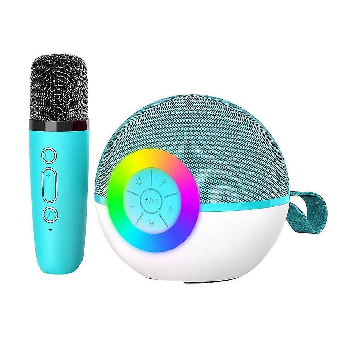 Mini Karaoke Machine Speaker , Portable Bluetooth Microphone Song Toys with LED Light, Chritmas Birthday Gift for Kids,A