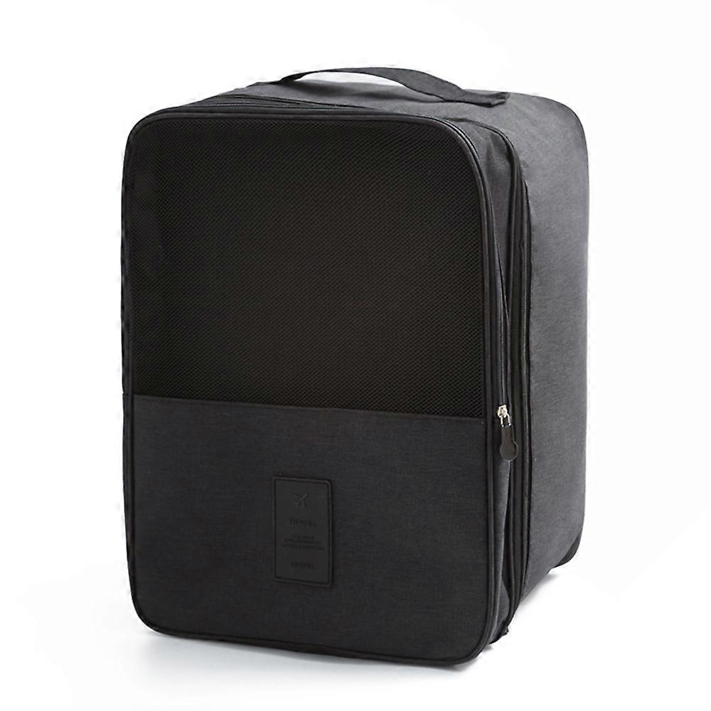 travel storage three-layer shoe bag-large black