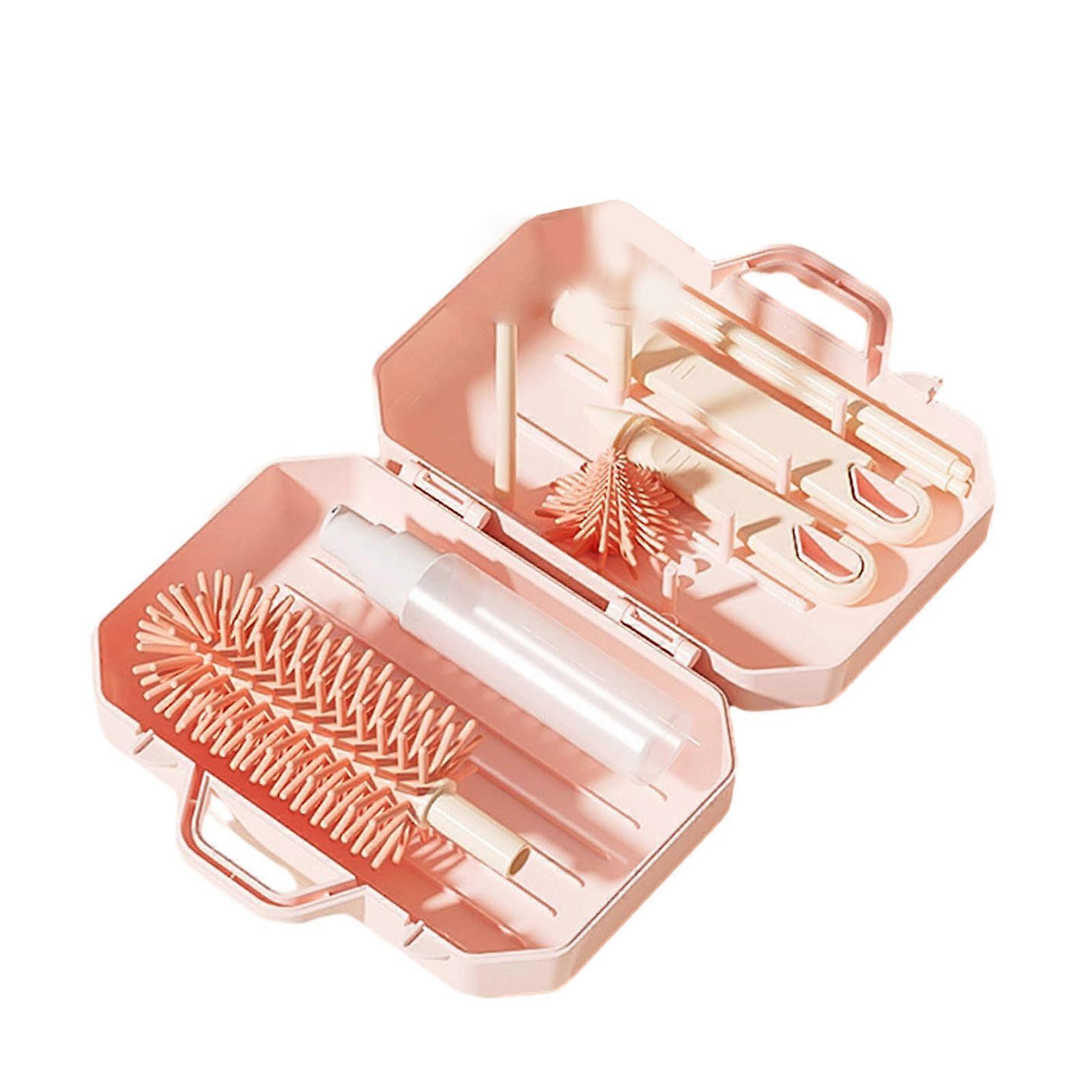Convenient Baby Bottle Cleaning Brush Kits with Storage Container Versatile Brushes set for Various Types of Bottles Pink Set No Bottle