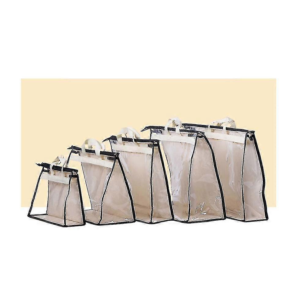 5pcs Handbag Organizer Storage Bag Transparent Dustproof Handbag Hanging Closet Handbag Storage Bag With Zipper