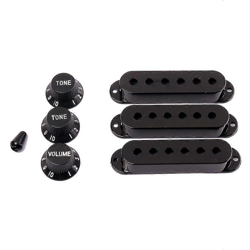 Strat Guitar Pickup Covers Knobs Switch Tip Set for Stratocaster Replacement Accessory Kit Black SZRH A-C
