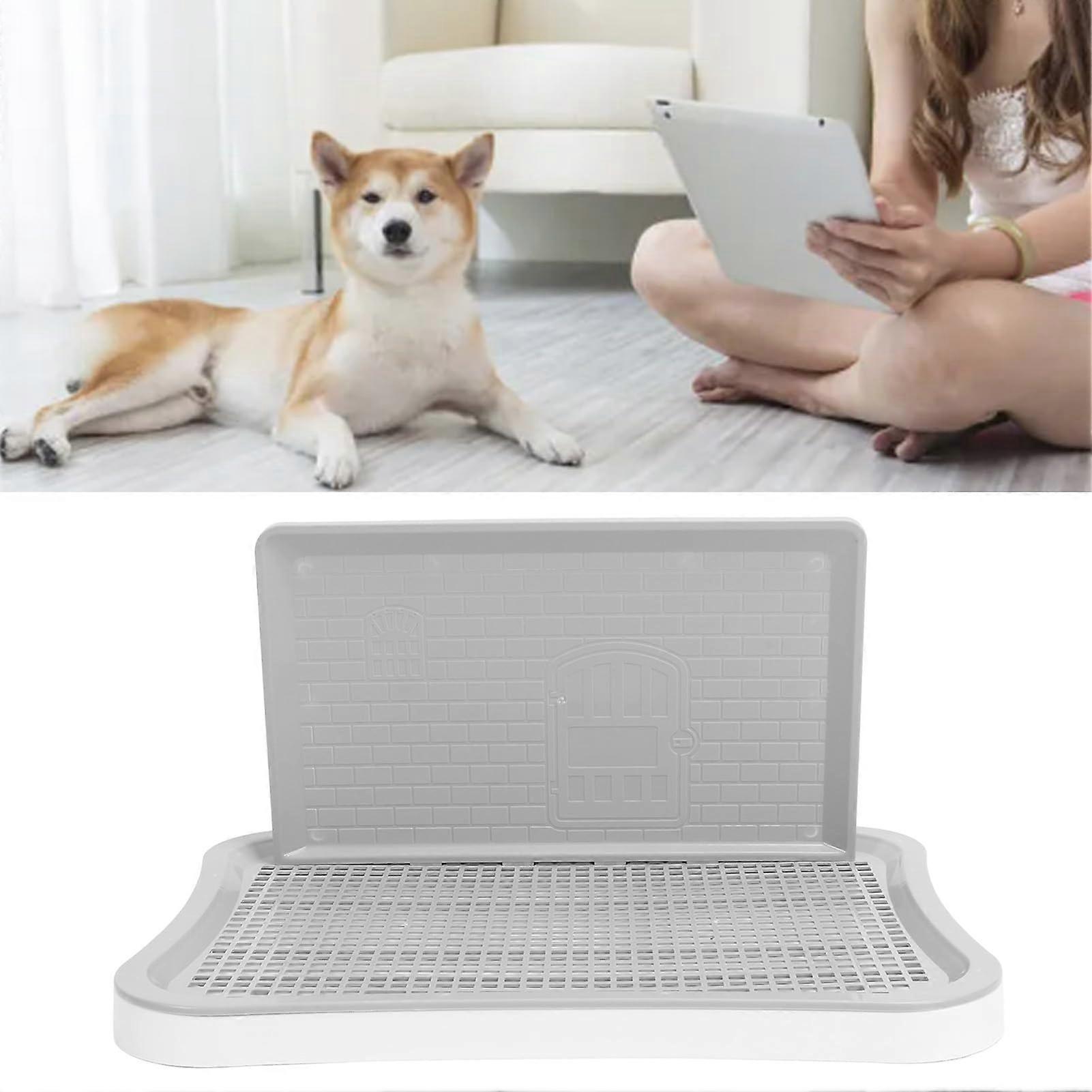 Removable Puppy Mesh Dog Training Toilet with Wall Column and Pee Baffle Large Size