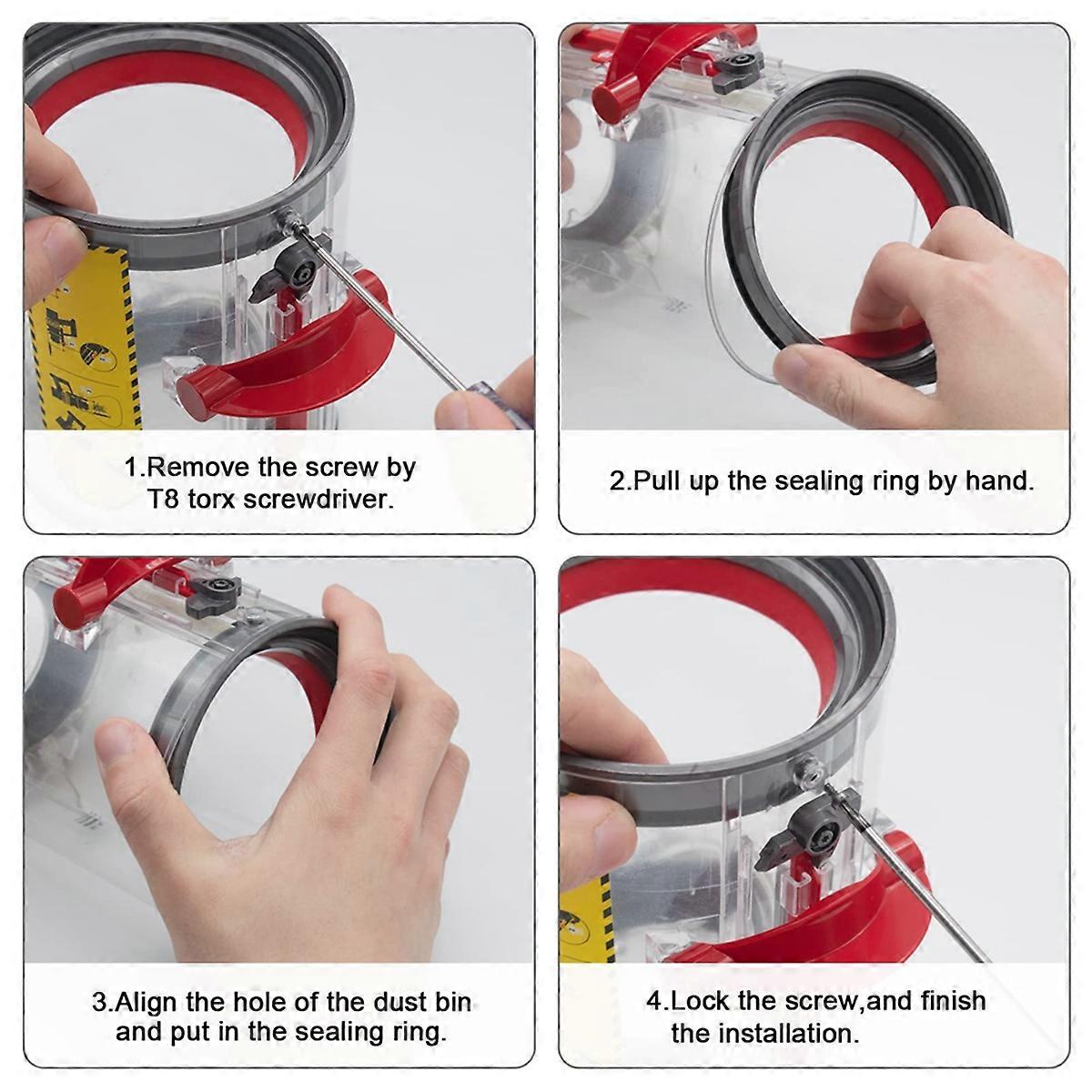 For V11 V15 SV14 SV15 SV22 Vacuum Dust Bin Bucket Top Fixed Sealing Ring+Dust Bin Trigger Switch Rep