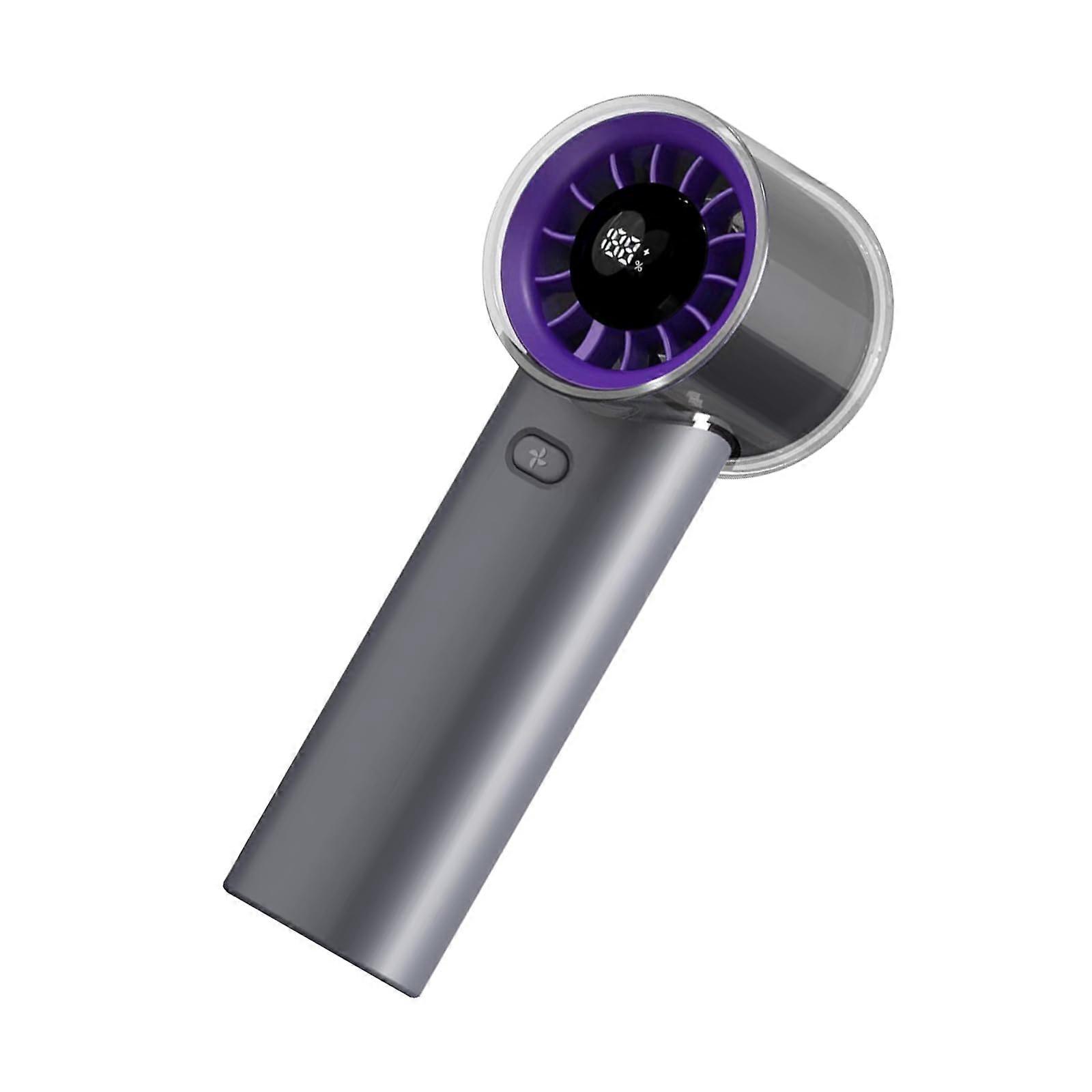 Handheld Mini Fan with Speed Control Cooling Wind USB Rechargeable LED Display for Travel Home Office