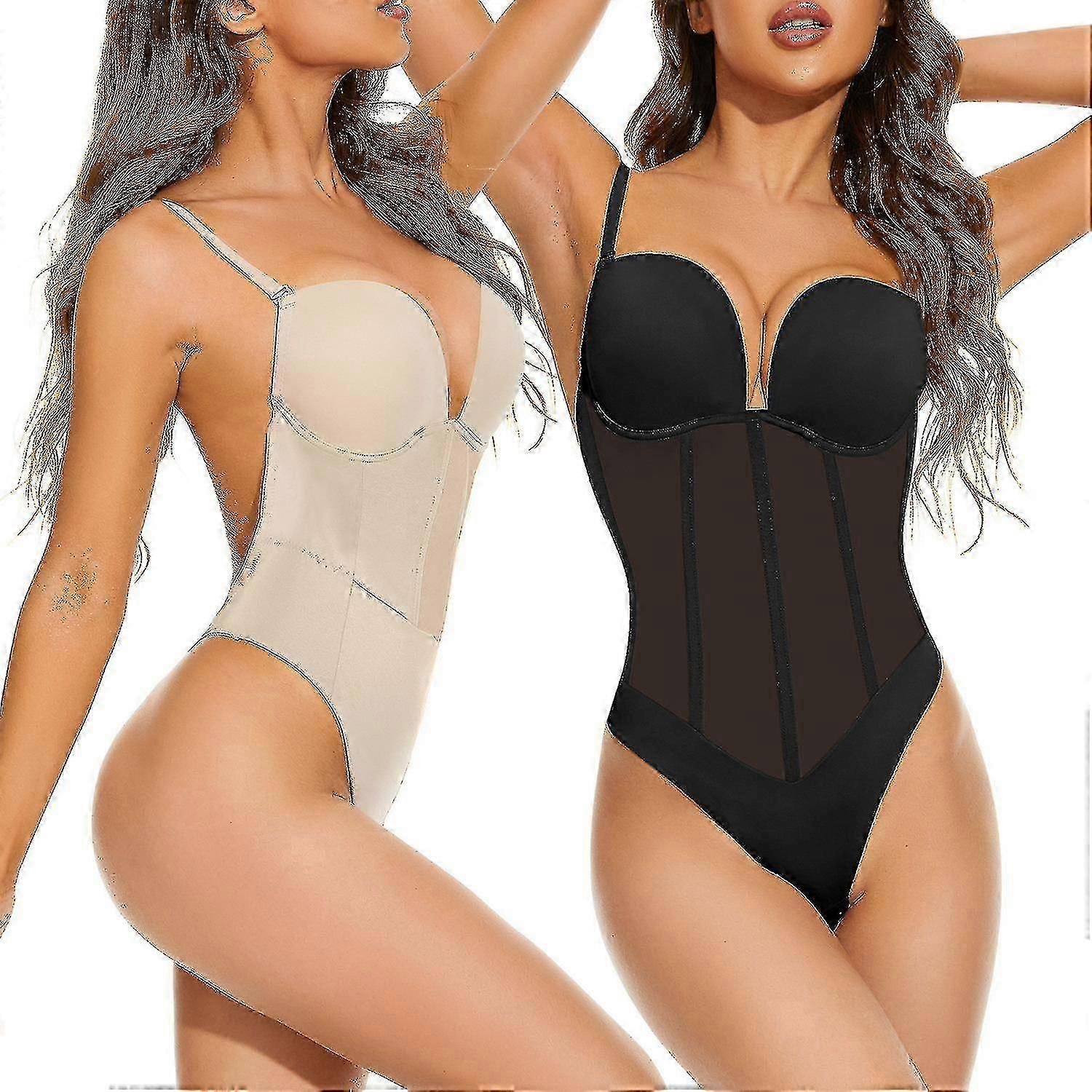 المرأة المشد Bodysuit التخسيس الملابس الداخلية عارية الذراعين U ثونغ الخصر المدرب رفع مشد لحفل الزفاف