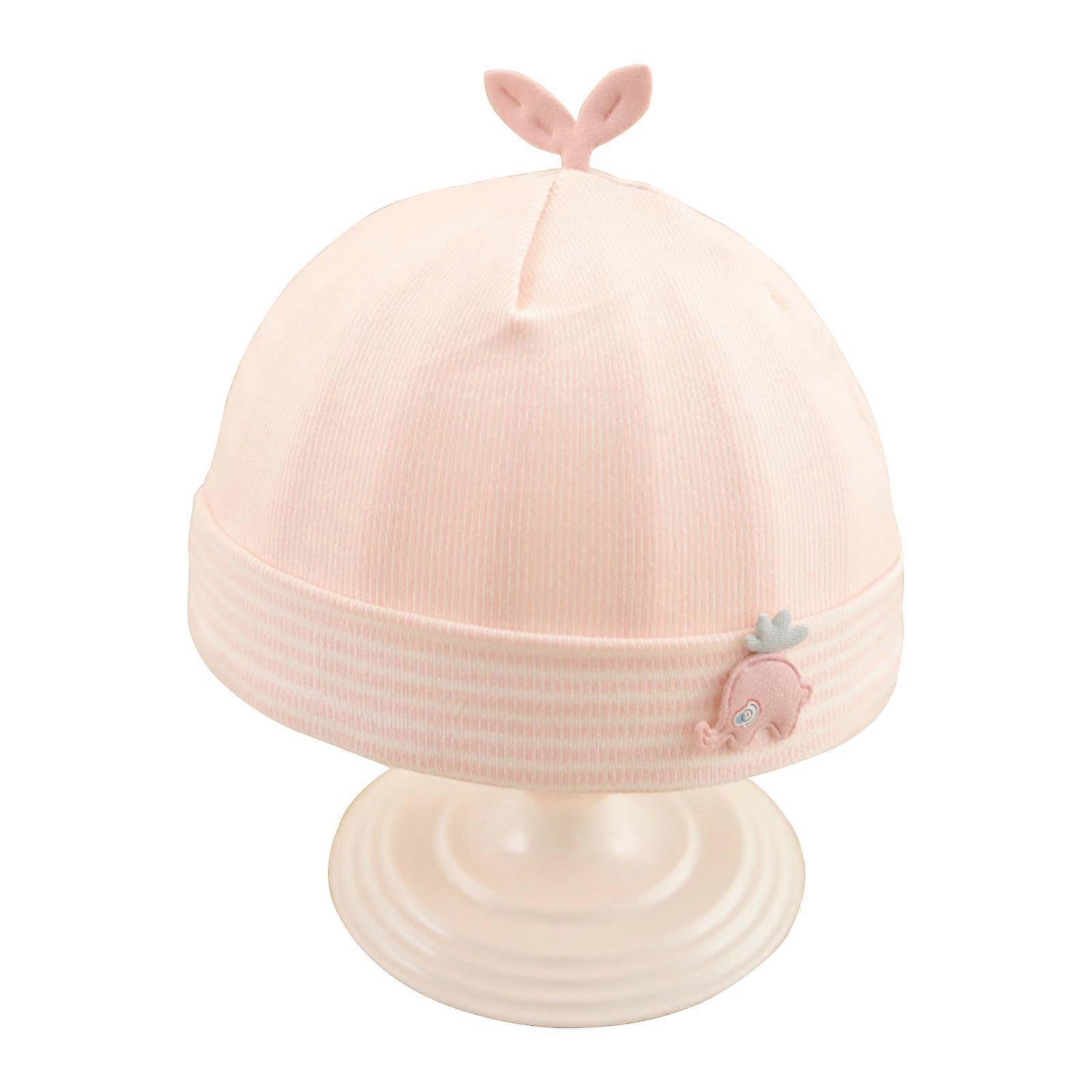 Cotton Baby Hat Single Layer Bonnet Spring Summer Hospital Caps Breathable Newborns Essential for 0-3 Month Infants  Pink