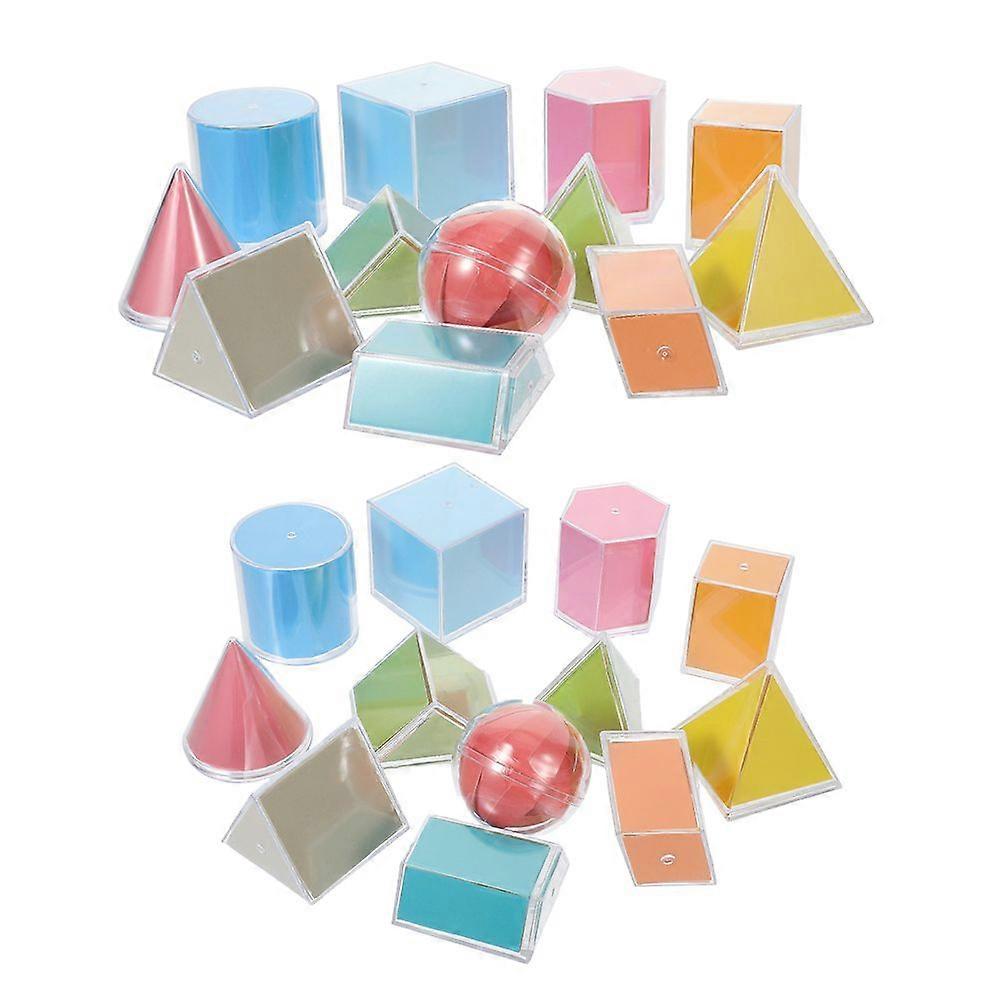 2 Sets of Geometric Solids Geometry Manipulative Geometric Blocks Counting Blocks Building Blocks