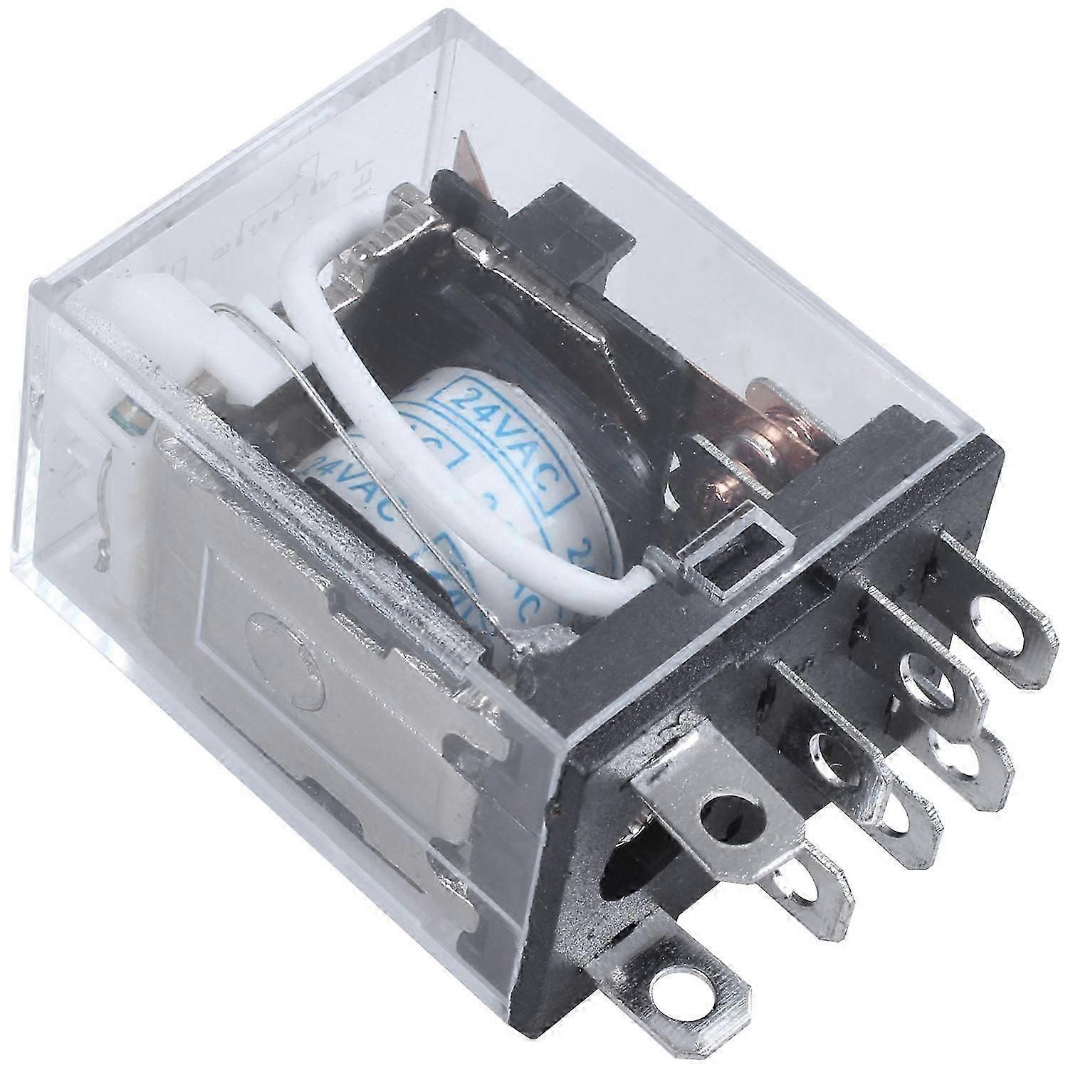 JQX-13F LY2 AC 24V ملف 8 دبابيس DPDT مرحل كهرومغناطيسي LED أحمر
