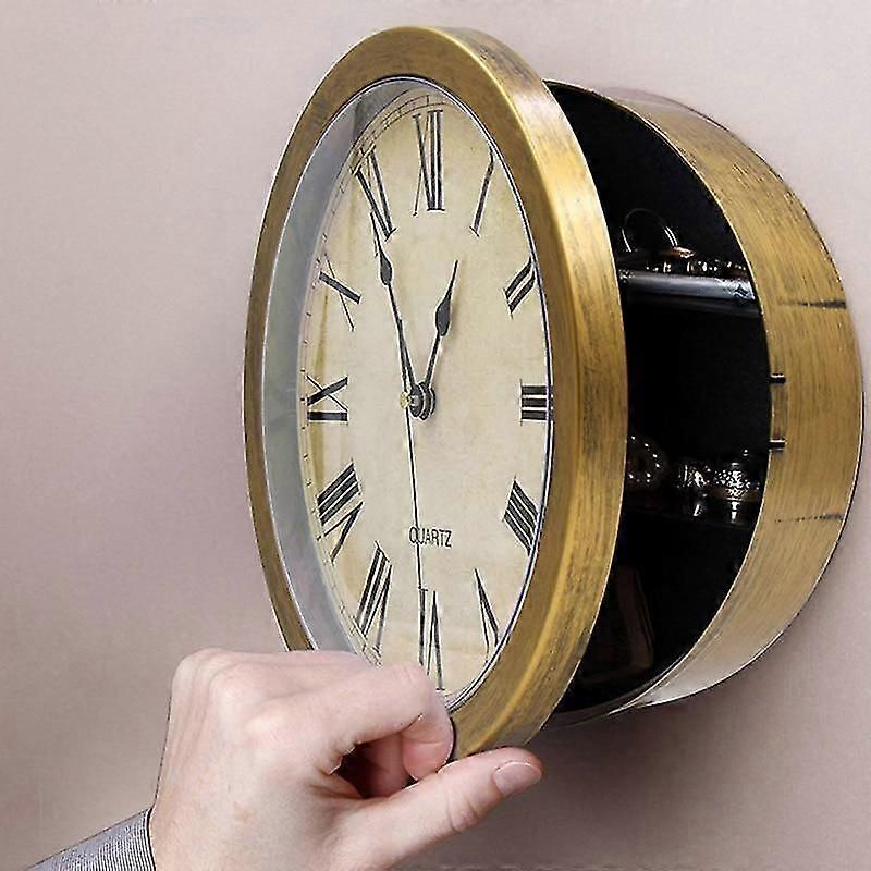 Vintage Wall Clock Safe Box Secret Storage Box Wall Clock Safe Money Jewelry Valuables Storage Box