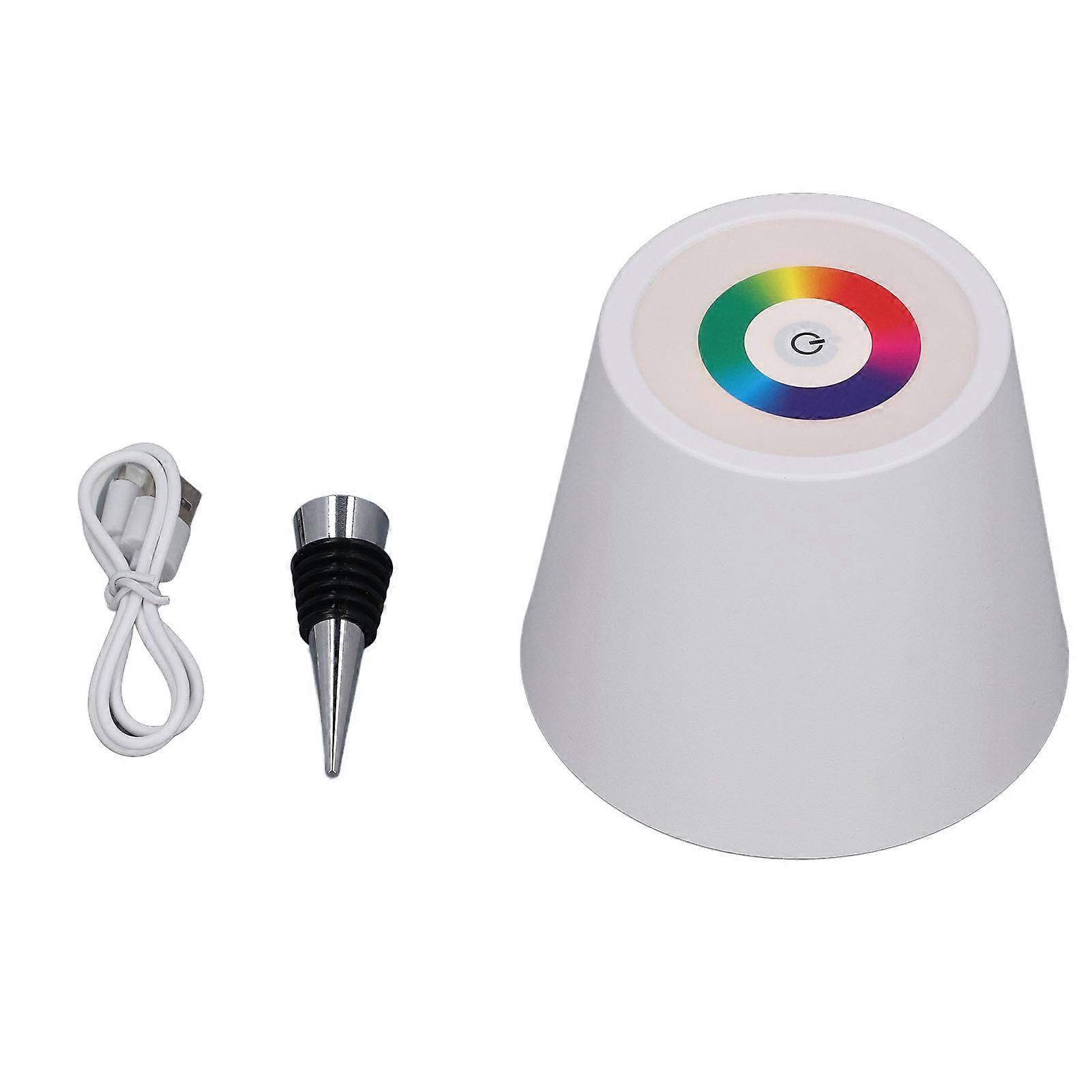 Cordless Lamp 3 Color Temp RGB Stepless Dimming Rechargeable Touch LED Wine Bottle Light for Bar Restaurant