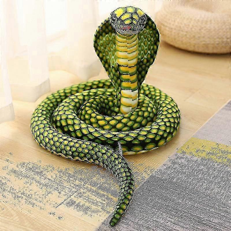 Realistic Cobra Plush Toy - Soft Stuffed Snake Doll for Kids and Collectors