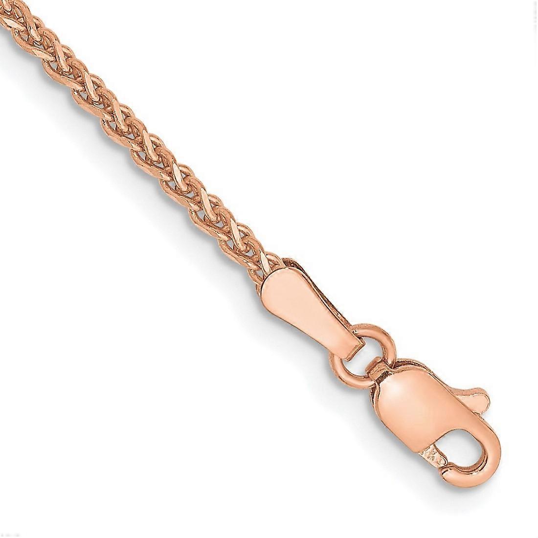 14Kローズゴールドソリッドロブスタークロー1.40mmウィートチェーンブレスレット7インチリンクブレスレット女性と男性用