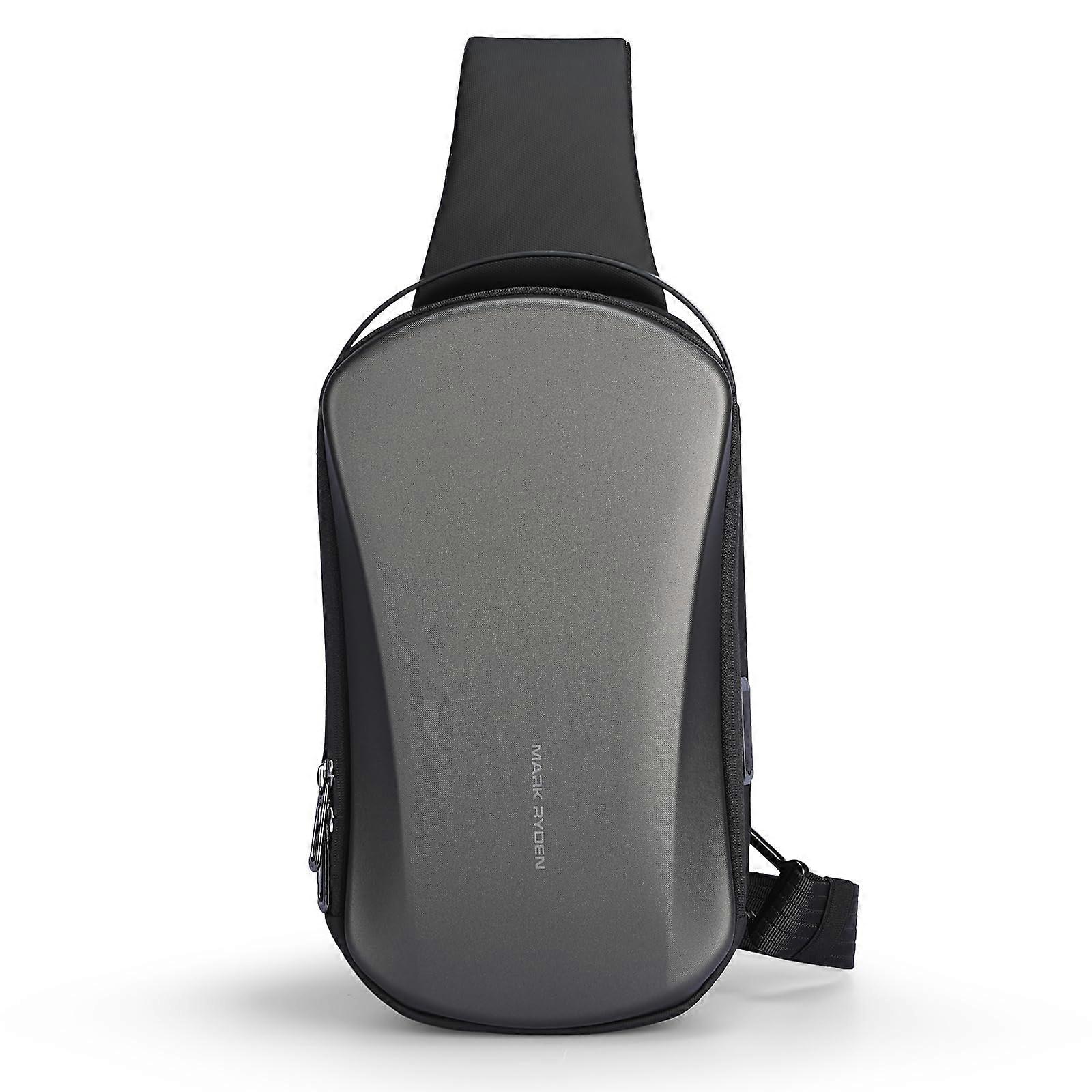 Sling Backpack Men with Hard Shell Design, USB Charging Port, and Stylish Aesthetic Hanger Bag for Travel and Outdoors