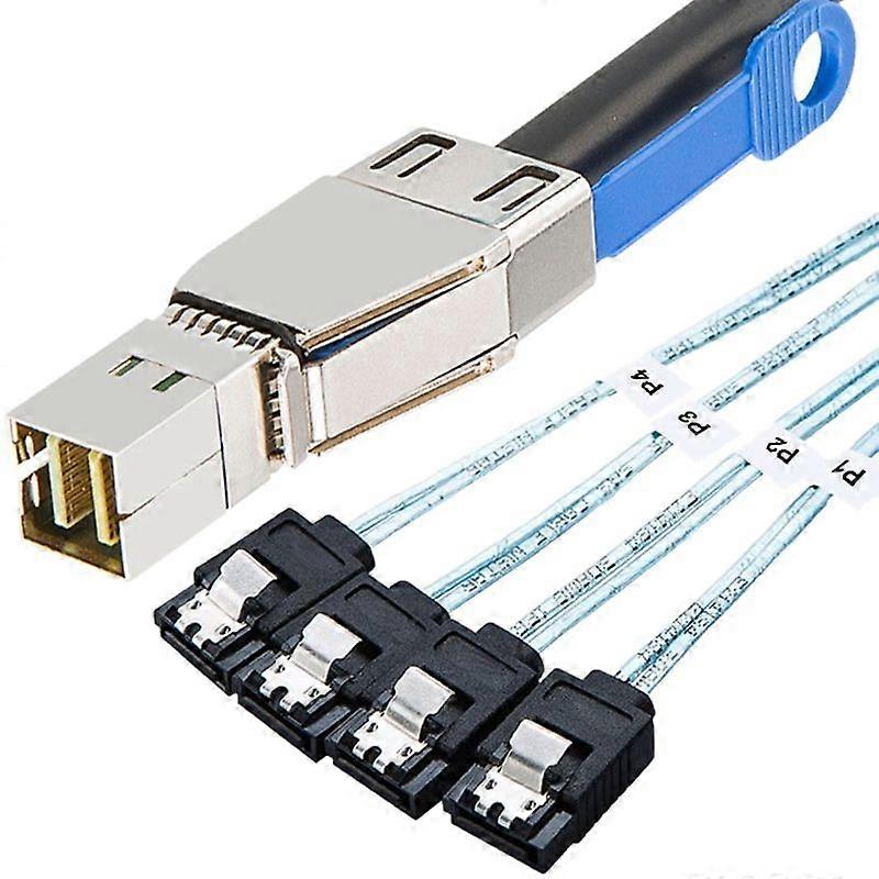 Mini SAS HD SFF-8644 to 4 x SATA 7Pin Hard Disk Cable 12Gbps Server External Hard Disk High-Speed Cable 3.33TF/1M