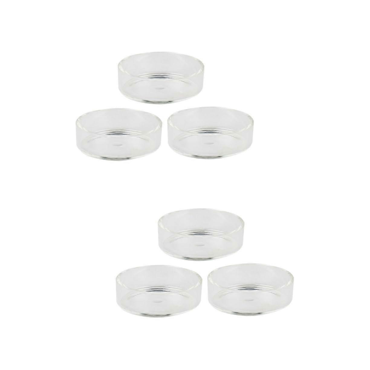 Shrimp Feed Dish Set - 2 Elegant Round Glass Bowls for Aquarium Feeding, Safe and Reliable Pet Accessory, 3pcs Each