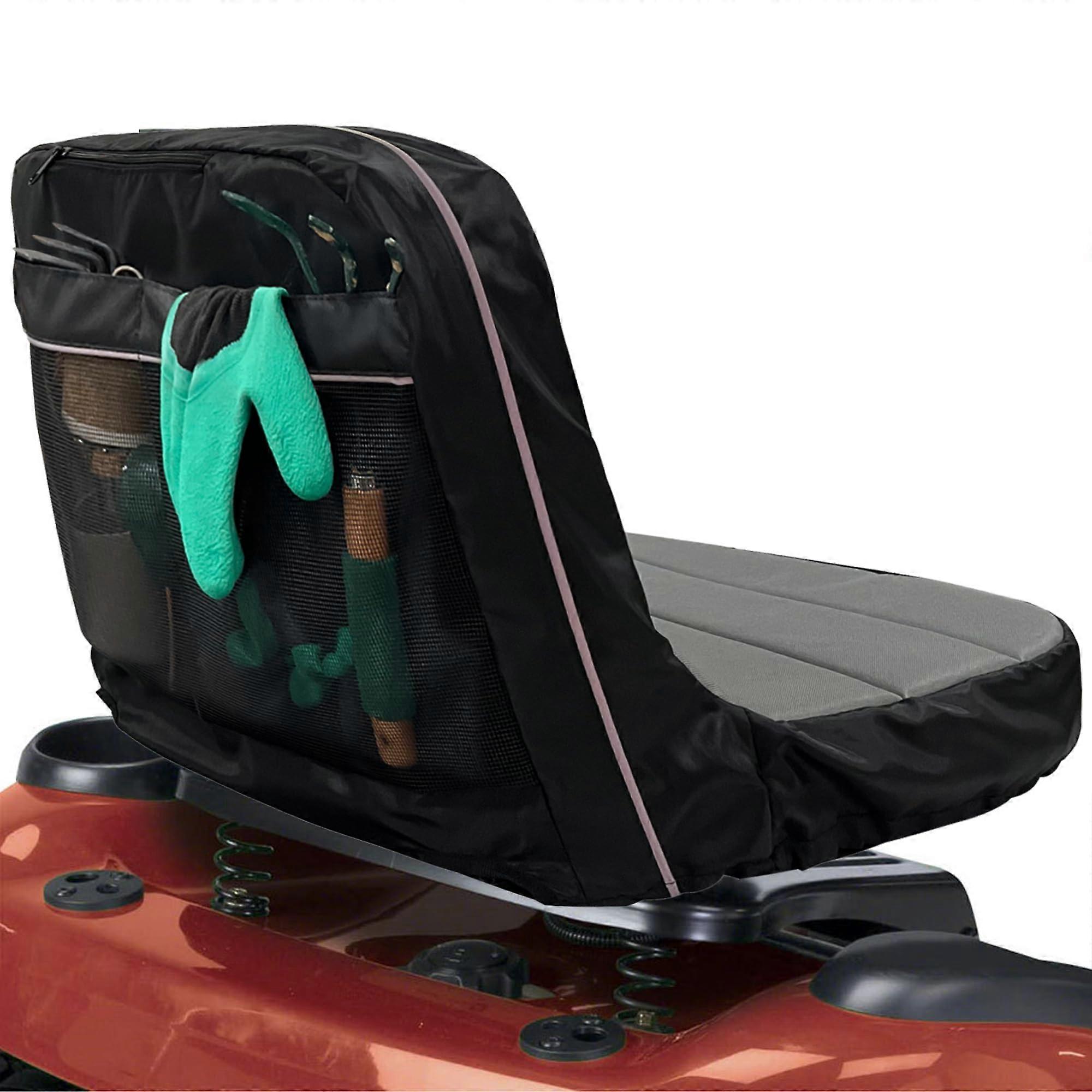 Riding Lawn Mower Seat Cover, Polyester Padding with Back Pockets for John Deere,Craftsman